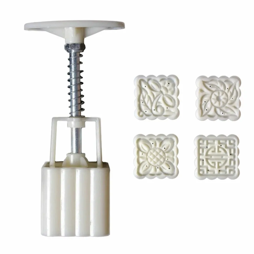 

White Mold Pastry Biscuit Cake Mould Gadget Mooncake Cake Decorating Tools Cookies Dry Pastry Baking Tools