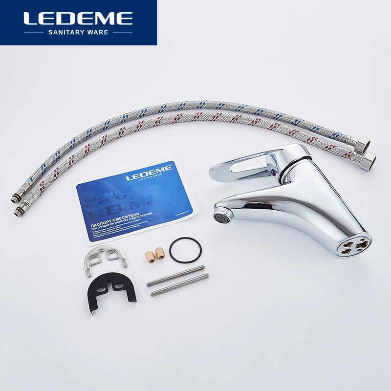 LEDEME Смеситель для умывальника латунь Цвет: хром L1007|basin faucet|waterfall faucetmodern waterfall faucet |