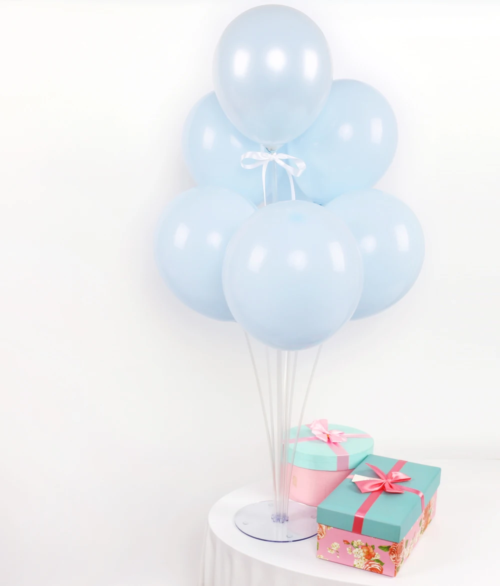 Macaron blue latex balloons baby shower (3)