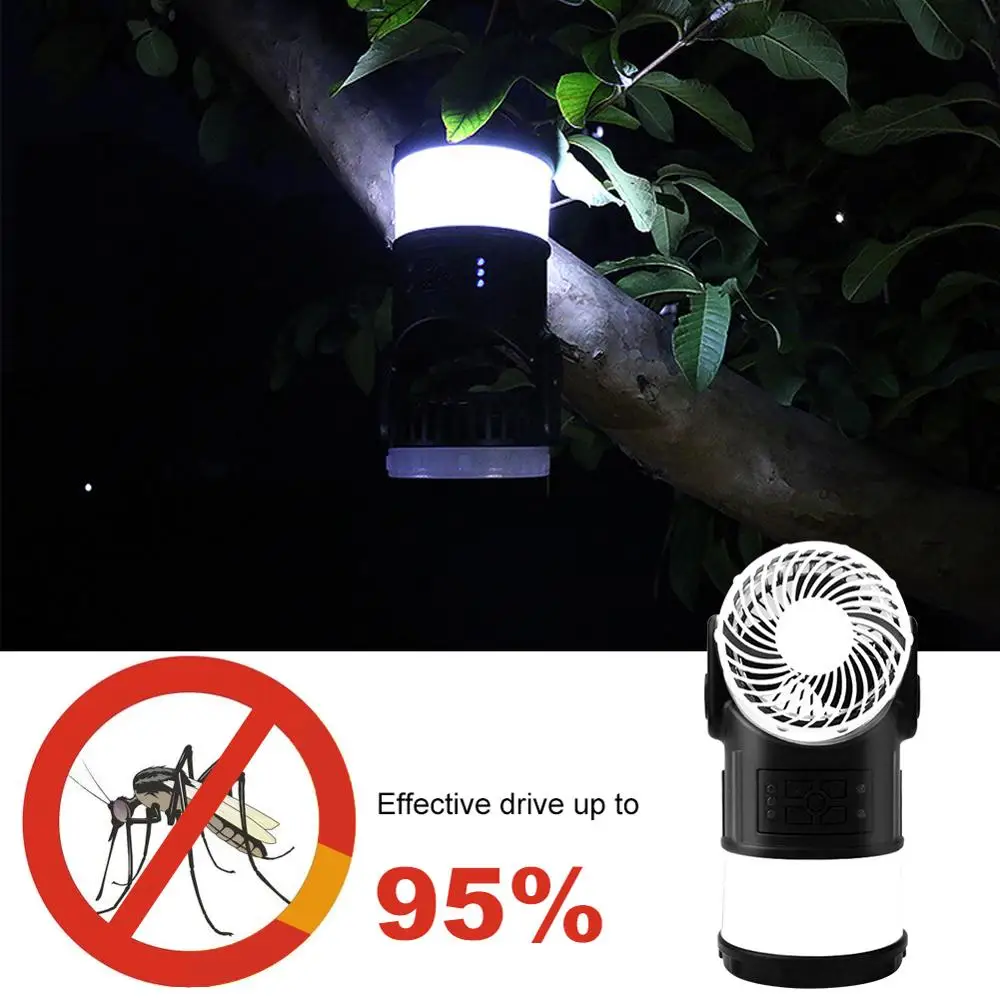 

5 IN 1 Multi Function LED Camping Lantern Fan Flashlight FM Radio Mosquito Dispeller Portable Rechargeable