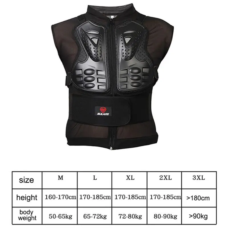 

SULAITE Professional Body Protection Outdoor Racing Motorcycle Jacket Chest Back Protector Winter Skiing Body Armor Protective