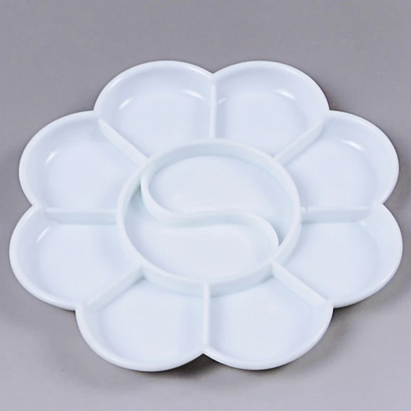 

17 cm 10 Holes Acrylic Gouache Watercolor Paint Color Palette Plum Blossom Shape School Stationery