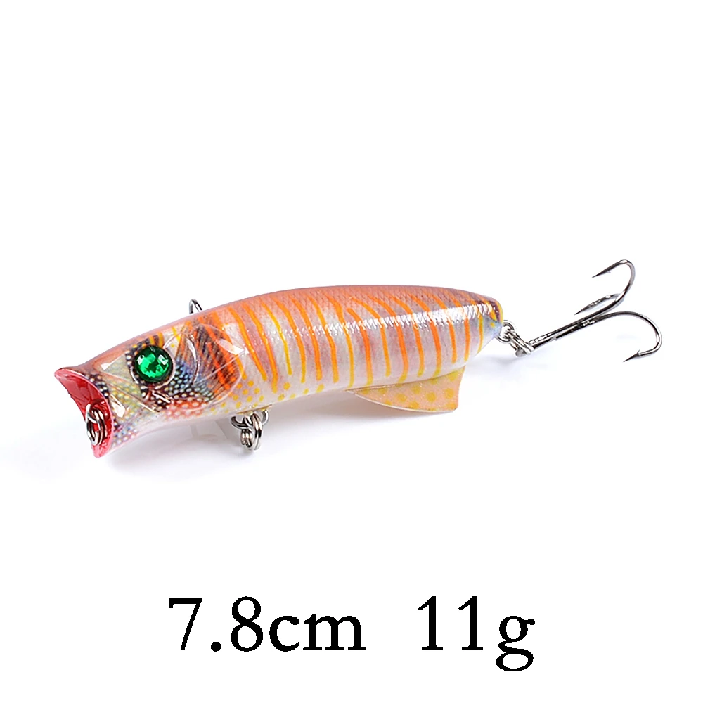 Biwvo Popper 12cm 20g Wobbler For Trolling Fishing Lure Metal Winter Sea Hard Fishing Goods For Fishing Ice Whopper Plopper