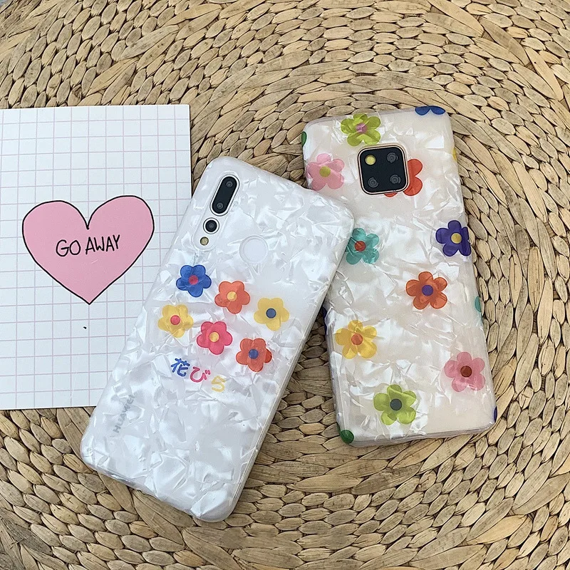 

Colorful Flower Cartoon Case For Huawei Mate 10 Mate 20 P30 Pro P20 P10 Plus Nova 3i 4 Honor 10 9 Soft TPU Crystal Back Cover