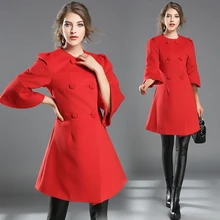 Европейская мода, женское твидовое пальто, длинное, однотонное, новое, зимнее пальто, женский двубортный топ, для отдыха, твид, с пуговицами, бренд