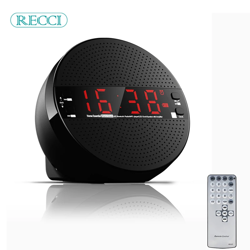 

2017 New Radio FM Bluetooth Speaker Time Alarm Clock TF USB Wireless Speakers Subwoofer Loudspeakers caixa de som For xiaomi PC