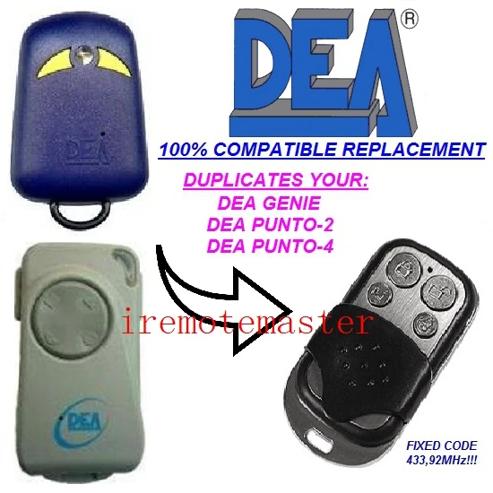 

DEA punto-2,punto-4 garage door replacement remote free shipping
