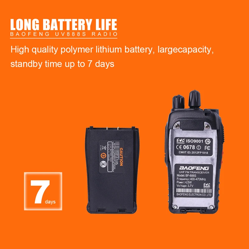 2 шт BAOFENG BF 888S радио антенна 16CH FM UHF 400 470 МГц двухстороннее приемопередатчик