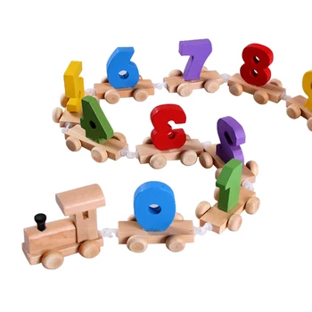 

Wooden Toys Baby 3D Puzzle Early Learning Numercial Train Puzzle Set Educational Wood Toys For Children 2-4 Years ME2664H
