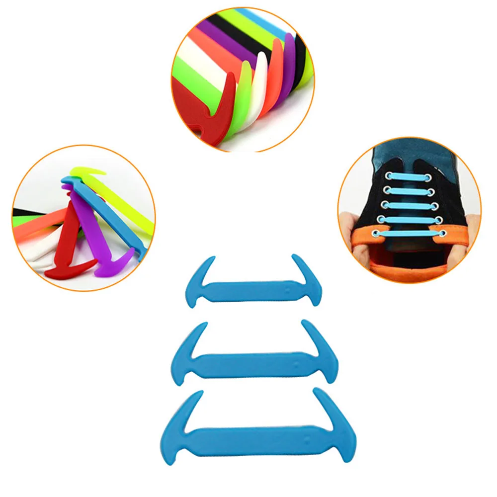 

12pcs Women Men No Tie Shoelaces Unisex Elastic Silicone ShoeLaces For Sneakers Unisex Canvas Shoes Special Shoelaces