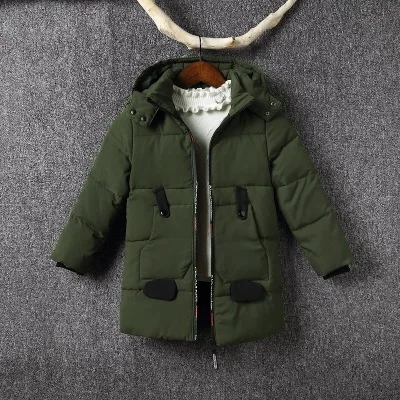 Navy green 30 градусов Детские Зимние куртки пуховик подкладкой Костюмы новых мальчиков теплые зимнее пуховое пальто утепленная верхняя одежда - Цвет: Navy green