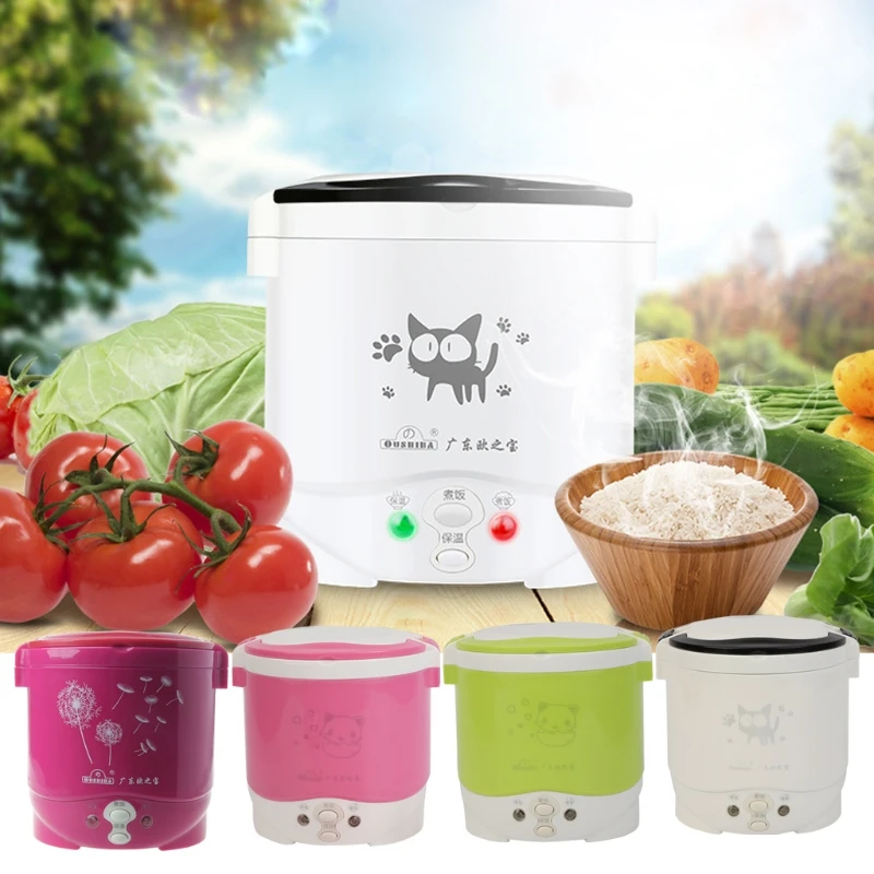 

1L Portable Lunch Box Rice Cooker Steamer 12V Stainless Steel Inner Pot for car use