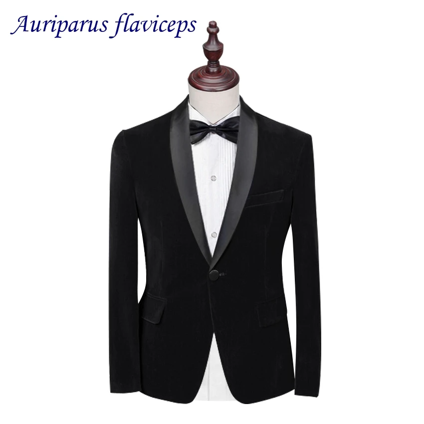 Бархатный костюм для мужчин, приталенный свадебный костюм для Мужская шаль воротник высокого качества, бордовый смокинг для выпускного вечера(куртка+ черные штаны