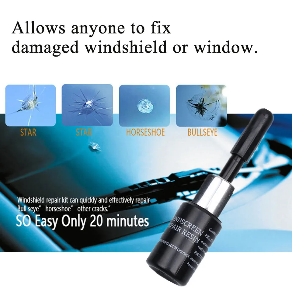 

Sikeo DIY Car Windshield Repair Kit tools Auto Glass Windscreen repair set Give Door Handle Protective Decorative Stickers