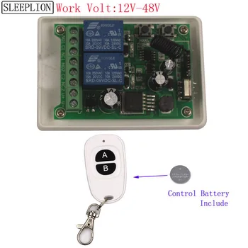 

Sleeplion 2CH Wireless Remote Control Switch 12V 24V 36V 48V Receiver Transmitter Garage Door Window Lamp Toggle ON OFF 433MHz