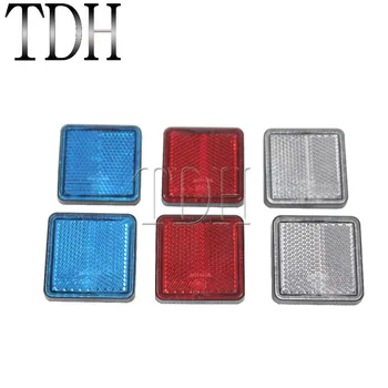 

Blue Red White Rectangular Motorcycle Reflector Reflector With Mounting Screw On Back Bolt Stud Fixing