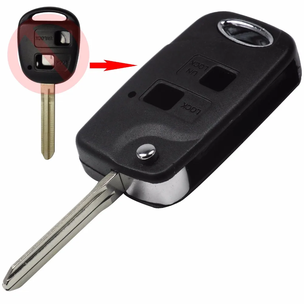 Avensis Pour Toyota 2 Button FLIP KEY FOB CASE Celica