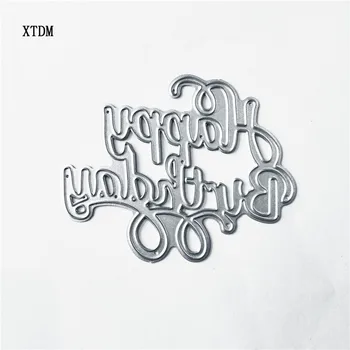 

Die cutting die toy metal happy birthday D crafts paper relief DIY embossed Christmas New Year Valentine's Day