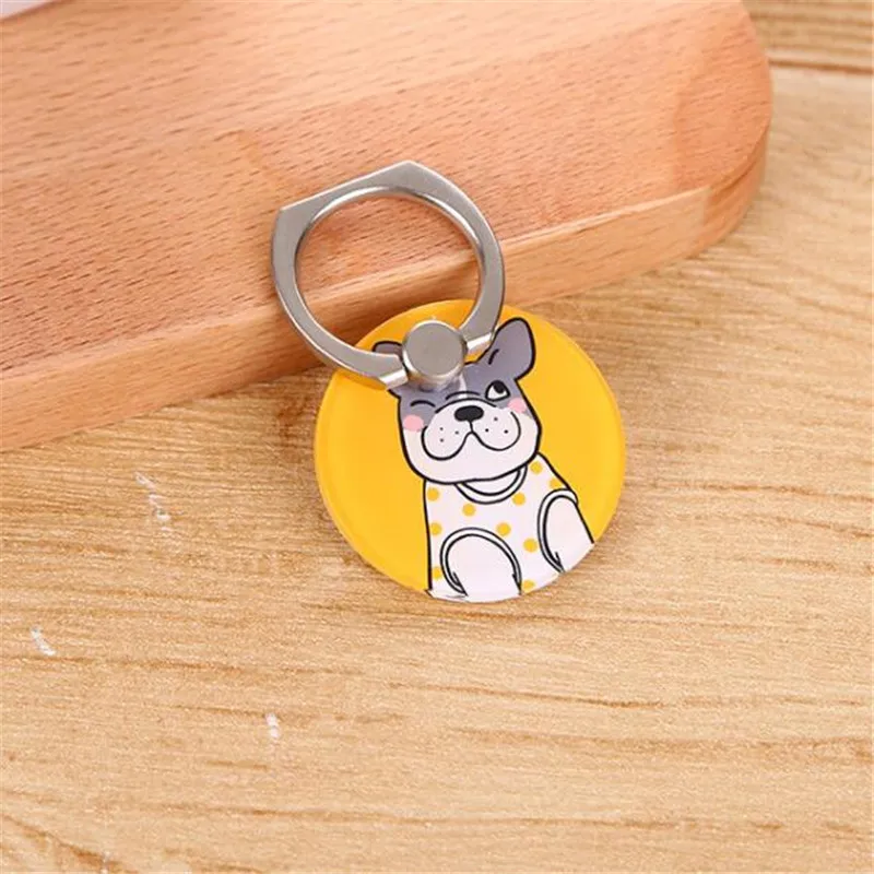 UVR lovely Cartoon Cat Dog rotate 360 degree Finger Ring all Mobile Phone Stand Holder anti-theft drop for iphone samsung xiaomi