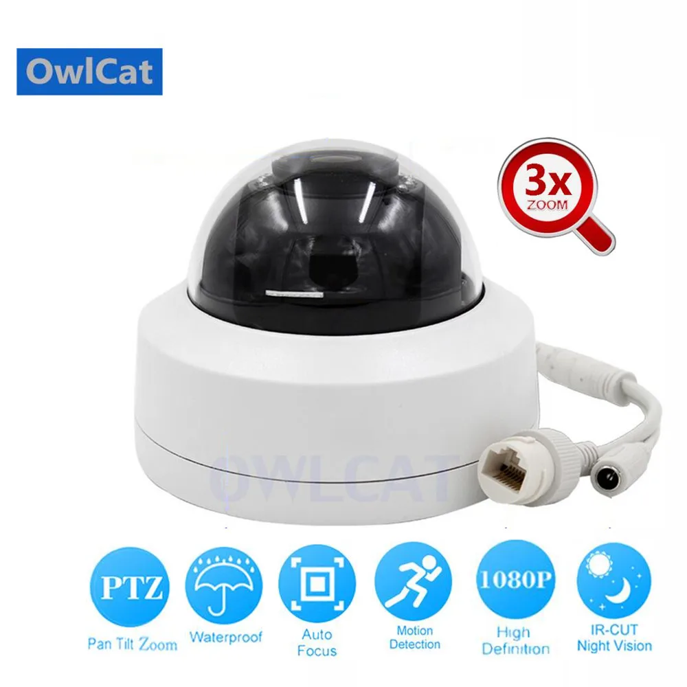 

HD 1080P Resolution 1920*1080 Mini PTZ Dome IP Camera Pan Tilt control 3X OpticaL Zoom Auto Focus Onvif P2P Home Security Camera