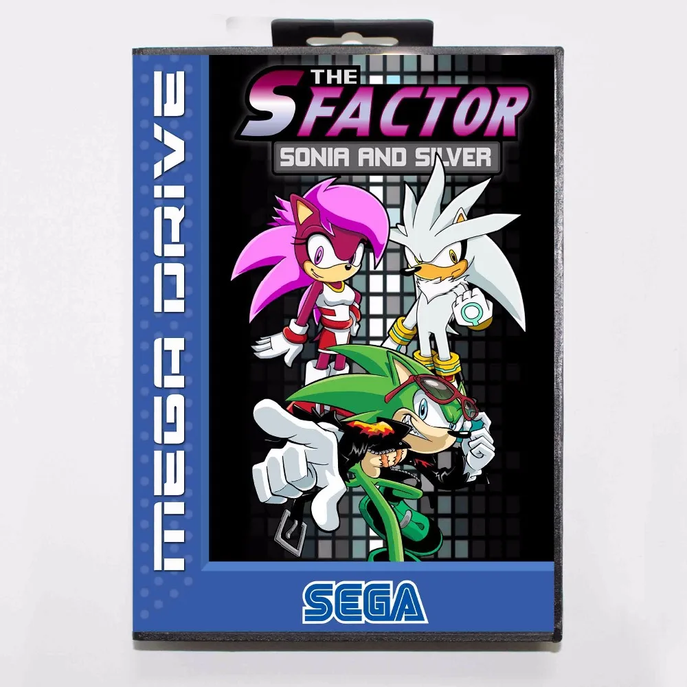 16-битная игровая карта MD S Factor Sonic и Silver с розничной коробкой для Sega Megadrive/Genesis |