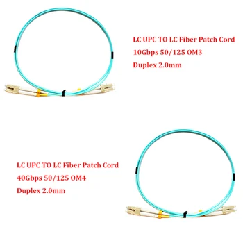 

20 Piece 1.0 Meter LC UPC TO LC UPC 10Gbps OM3/ 40Gbps OM4 MM 50/125 Multi Mode Optical Fiber Patch Cord Duplex 2.0mm
