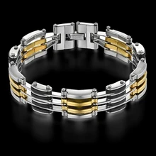 Мужской Байкер звено цепи ручной браслет мужской Braslet& Braclet мужские браслеты золотого цвета из нержавеющей стали для мужчин Панк ювелирные изделия