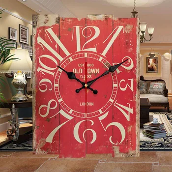 

Wooden Wall Clock Europe Pastoral Style Vintage Wall Clocks Creative Silent Quartz Home Time Watch 2019 Best Selling Products