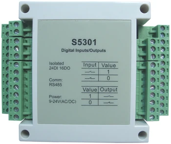 

24 way optocoupler isolation switch input module 32 bit count of 16 digital output MODBUS RS485