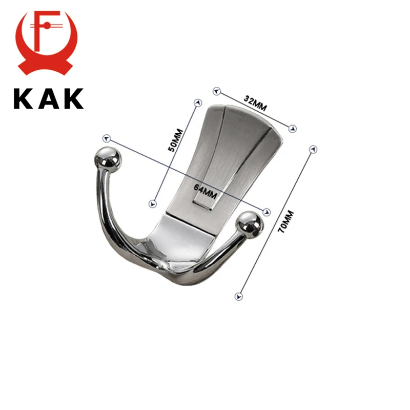 KAK Fashion Bathroom Wall Hangers 2 Hooks Robe Coat Wall Hooks Wall Mounted Clothes Hanger Racks with screws Furniture Hardware - Image 6