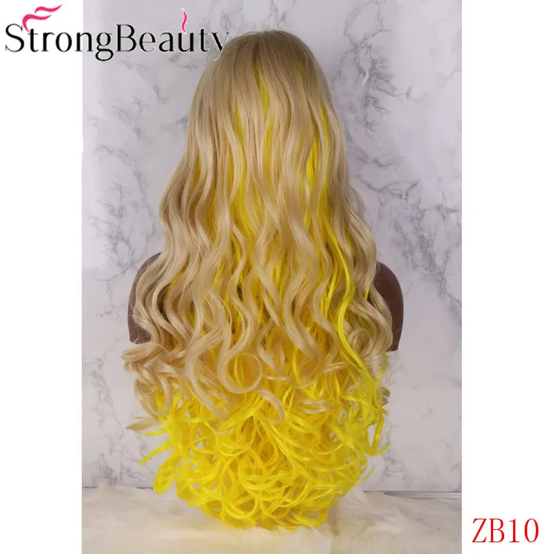 StrongBeauty синтетический парик фронта шнурка длинные волнистые натуральные парики женские парики - Цвет: ZB10