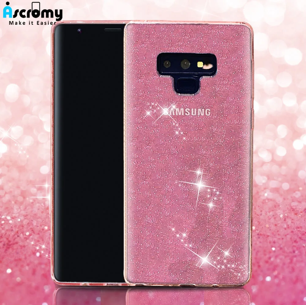 Ascromy Роскошный блеск чехол для телефона samsung Galaxy Note 9 Прозрачный Силикон Мягкая