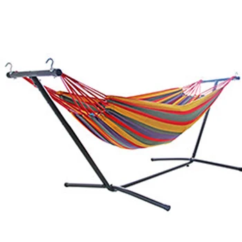 

Newest Double Head Hammock with Detachable Bracket Rollover Prevention Balcony Park Hanging Chiar 2*1.5m Child Swing Bed