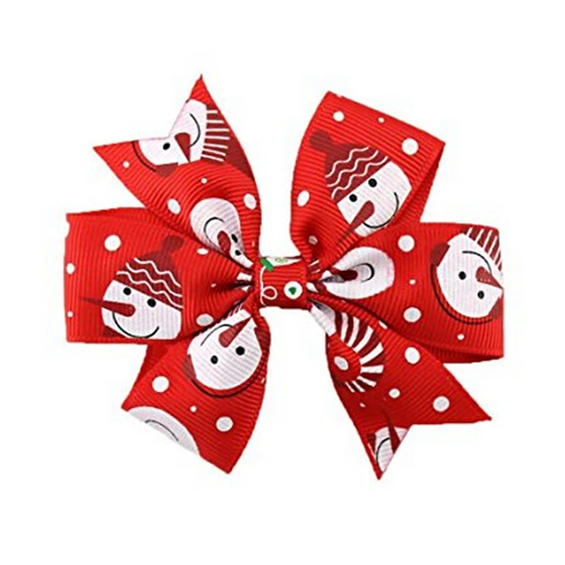Новое поступление, 6 шт., рождественские украшения, бант, лента для маленькой девочки, заколка-бабочка
