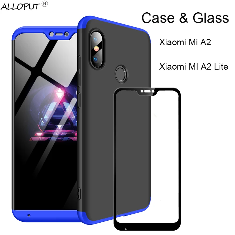 

3-in-1 Case 360 Xiaomi Mi A2 Lite Full Cover Protection Xiaomi Mi A2 Lite Plastic Hard Case Xiaomi Mi A2 Cover Screen Protector