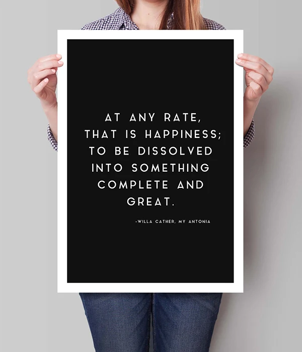 My Antonia Novel Willa Cather Quote Inspirational Quote Print- Gift for Reader - Office Poster - Awesome Quote - Typography Print