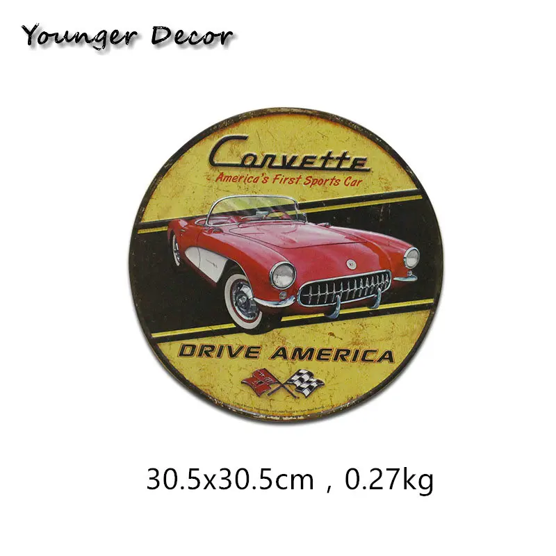 Круглая форма человек пещера Oldsmobile Rocket 8 металлические знаки резистор для