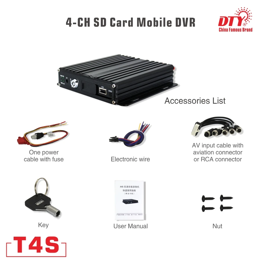 

Cheap professional security dvr , ahd 720p mobile dvr, T4S