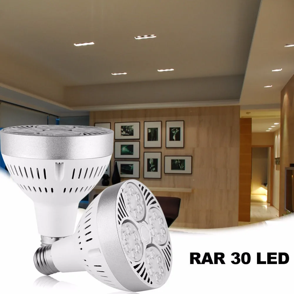 

6pcs 1Pcs Super Bright E27 35W led par30 Dimmable spotlight Lamp bulb AC100-240V Led Lighting White For Home lighting 4000K