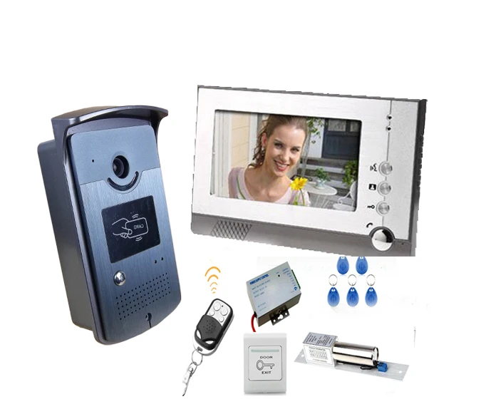 

YobangSecurity Video Intercom 7"Inch Video Door Phone Doorbell Intercom KIT RFID Access Control With Door Lock Remote Controller