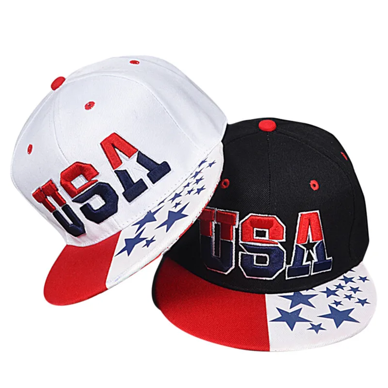 

2018 USA Star Baseball Cap Top Quality Branded Hiphop Caps Men Women Snapback Hat 3 Colors