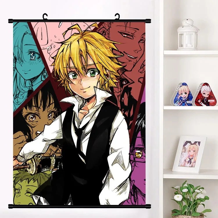 Аниме семь мертвых грехов грех нананацу no Taizai Meliodas настенные свитки плакат настенные подвесные плакаты коллекция домашнего декора