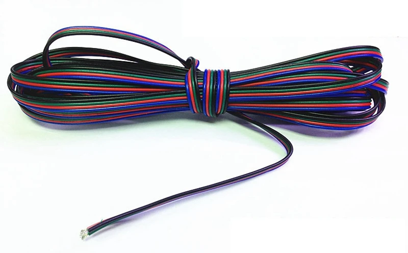 Wonlukiy 100 м/лот 3Pin 4Pin 5pin LED RGB RGBW провод УДЛИНИТЕЛЬ шнур разъем для 5050 3528 2812 полосы