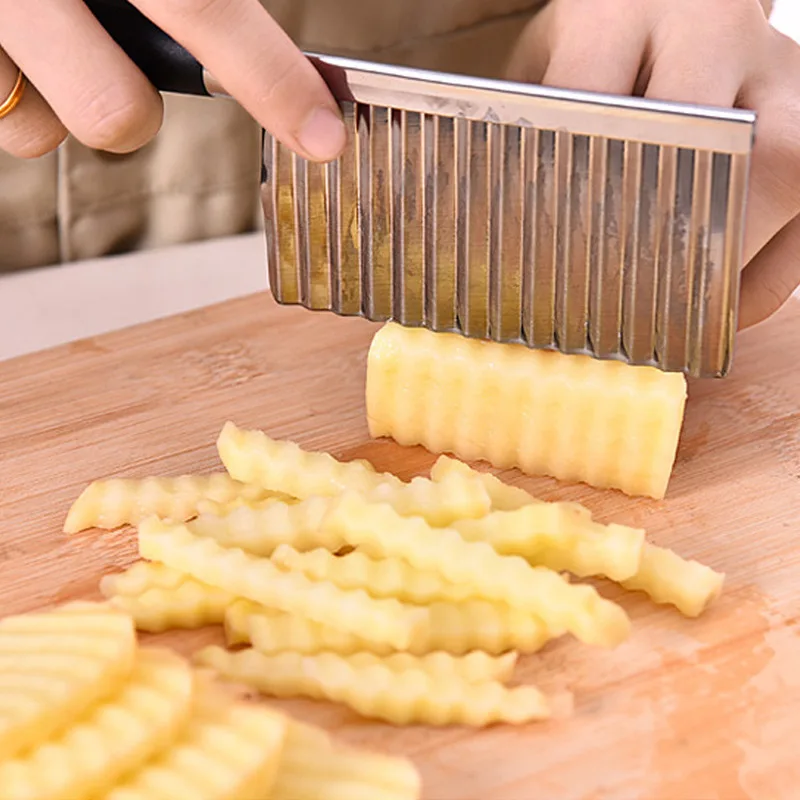 

2019 New Potato Wavy Edged Knife Stainless Steel Kitchen Gadget Vegetable Fruit Cutting Tool Kitchen Accessories