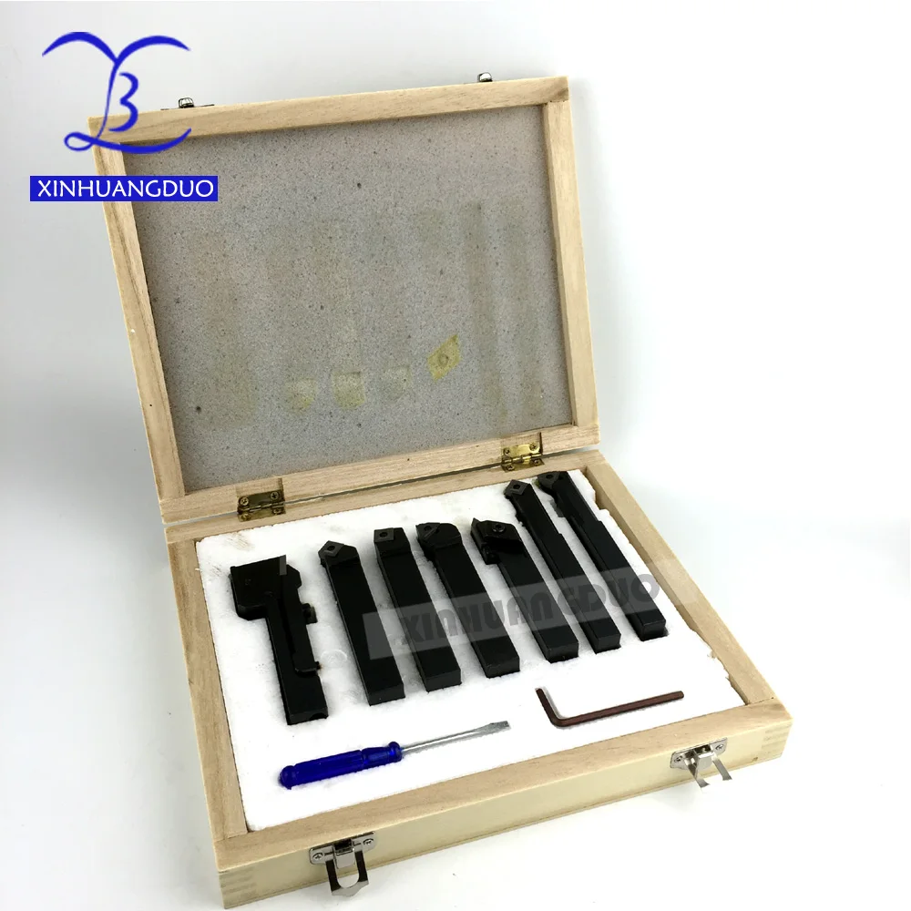 

16mm 7pcs/set indexable carbide turnnig lathe cutter tool set, none Titanium,wholesale