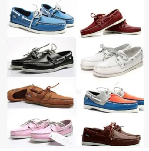 

Casual Men PU Leather Docksides deck Lace-up Moccasin Boat Loafers shoes Fashion 16Colors Unisex Plus Size