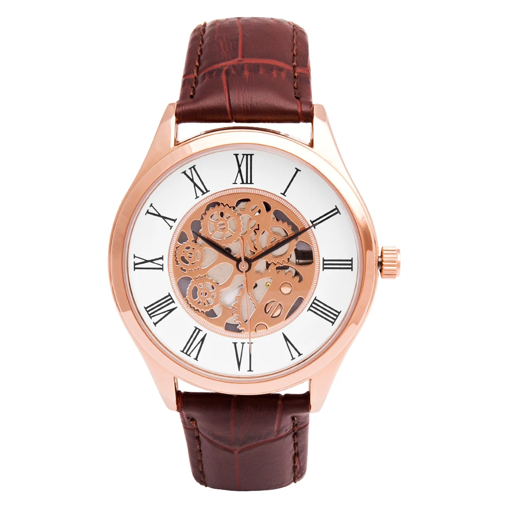 

Rose Gold Tone Watches Man, Skeleton Watch Men