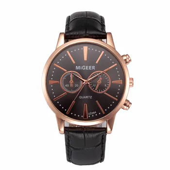 

MIGEER 2020 Hot sale Retro Design Leather Band Analog Alloy Quartz Wrist Watch Drop shipping wholesale