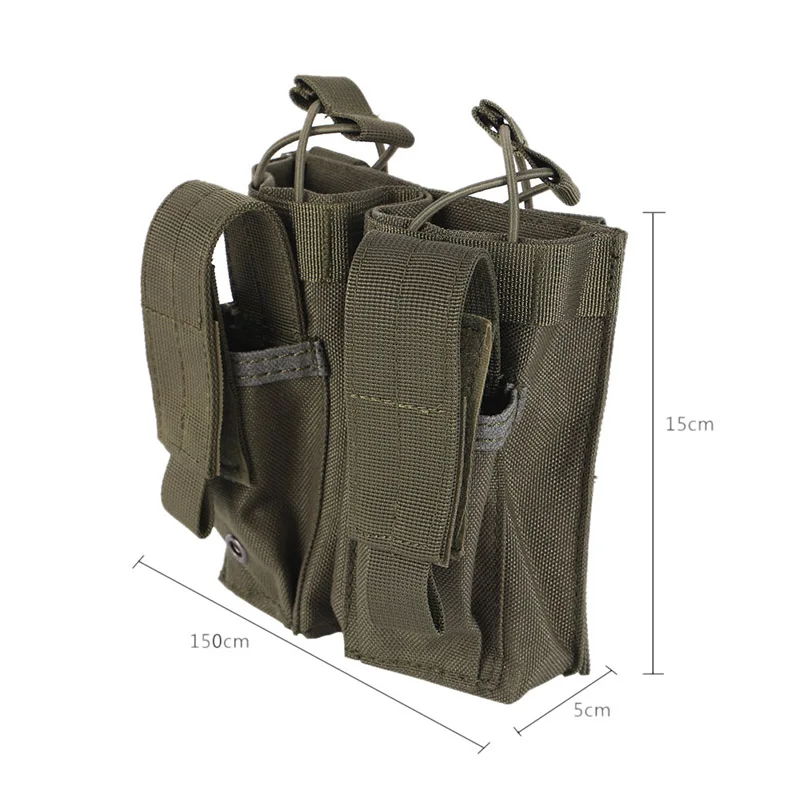 Пистолетная обойма зажим для картриджа универсальный инструмент 600D Оксфорд ткань Тактический зажим Двойной Журнал Mag Охота походная сумка