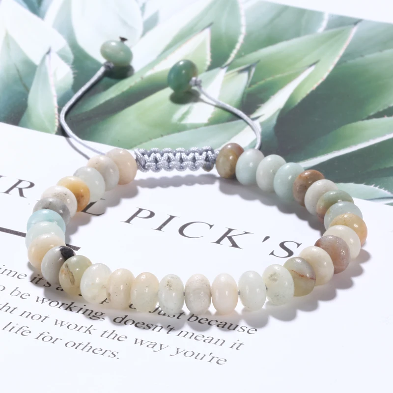 

Mcilroy stone bracelet/men/women/couple/beads/charms bracelet adjustable 6mm Amazon stone weaving friendship bracelets jewelry